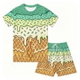 thumbnail image 4 of HAYIMI Little Boys Ice Cream Graphic Outfit Sets, O-Neck Short Sleeve Tee and Shorts, Summer Kids Clothing Versatile Clothes Sets, 4 of 5