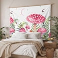 thumbnail image 3 of Mushroom Tapestry for Bedroom Wall Hanging Tapestry, Pink Butterfly Rustic Botanical Leaf Ceiling Backdrop Tapestries Poster Blanket Wall Decor for Teens Room Living Room Dorm 59" x 79", 3 of 8