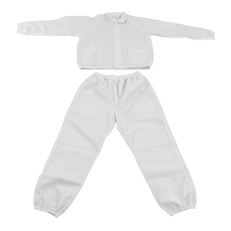 

LYUMO Working Overall Anti Static Work Overall Protection Overall Anti Static Polyester Protective Working Suit White Split Design for Workshop
