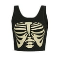 thumbnail image 1 of xiaxaixu Women's Rib Knit Tank Tops, Sleeveless Skeleton Print Crop Tops, 1 of 9