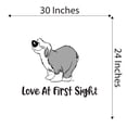 thumbnail image 4 of Love At First Sight Shaggy Dog Puppy Doggie Meow Purr Kitty Kitten Litter Hiss Paw Box Bark Dog Holiday Gift Decorating Ideas Bedroom Wall Decal Sticker - Size: 30 In X 24 In, 4 of 5