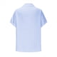 thumbnail image 5 of Camisa Estilo Boyfriend A Rayas Fruncidas para Mujer, Blusa Informal con Cuello Corto, Mangas y Botones, con Bolsillo, Azul, Talla 4XL, 5 of 7