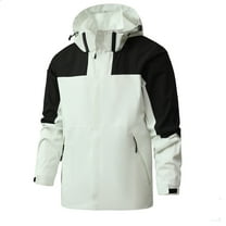 cllios Men Softshell Jackets Big and Tall Waterproof Windbreaker Jackets Casual Hooded Raincoat Jacket Lightweight Zip Up Windproof Coat with Pockets