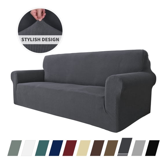 JIATER 1-Piece Sofa Cover Non-Slip Couch Cover Stretch Sofa Slipcover Machine Washable Furniture Protector,Sofa Dark Gray