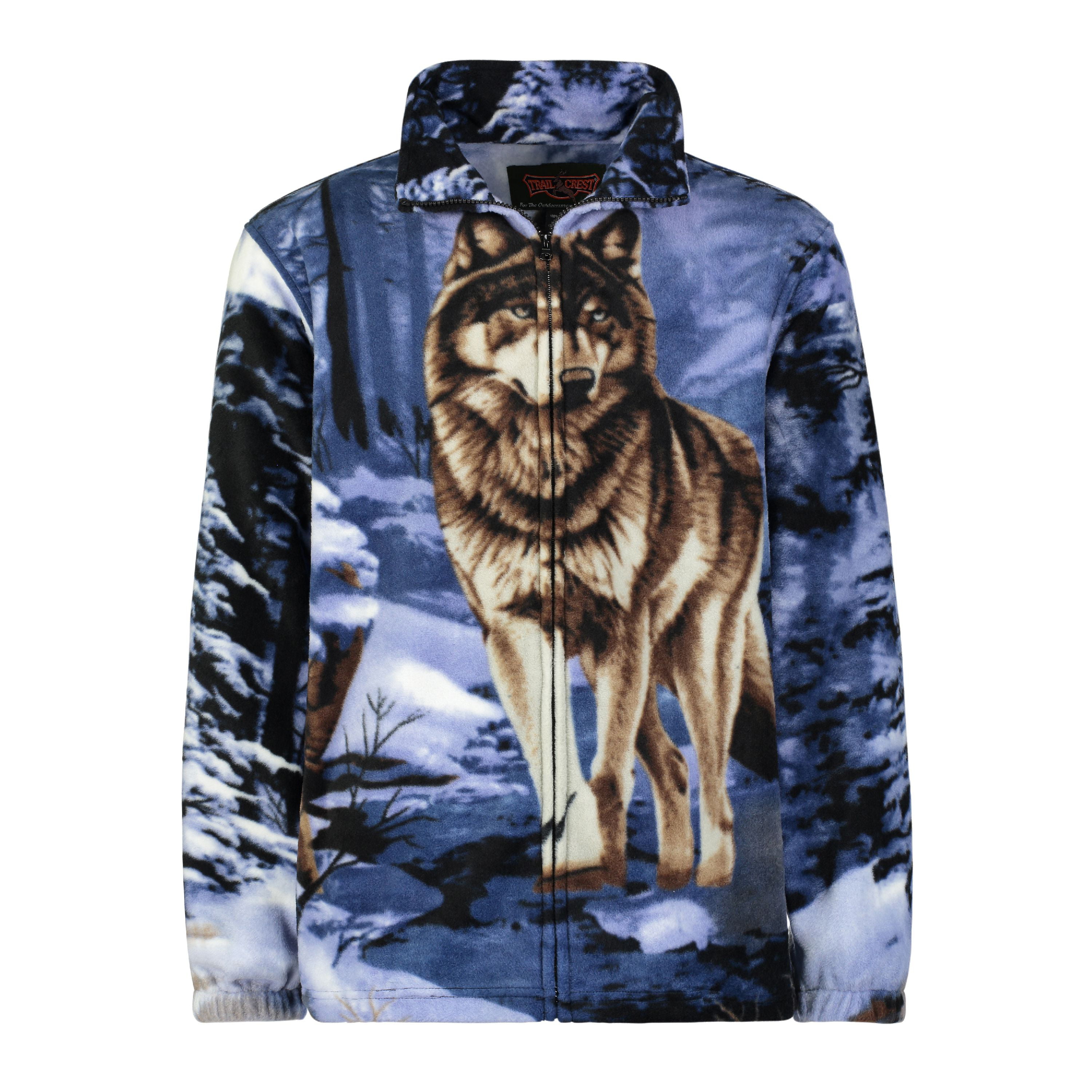 Mens Full-Zip Hoodie Sweatshirt Snow Wolf Sportswear Jackets with Pockets