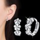 thumbnail image 4 of Pendientes de flores con pedrería para mujer y niña Pendientes de clip con pedrería en forma de flor Pendientes finos colgantes elegantes con pedrería curva Pendientes de boda para mujer, 4 of 7