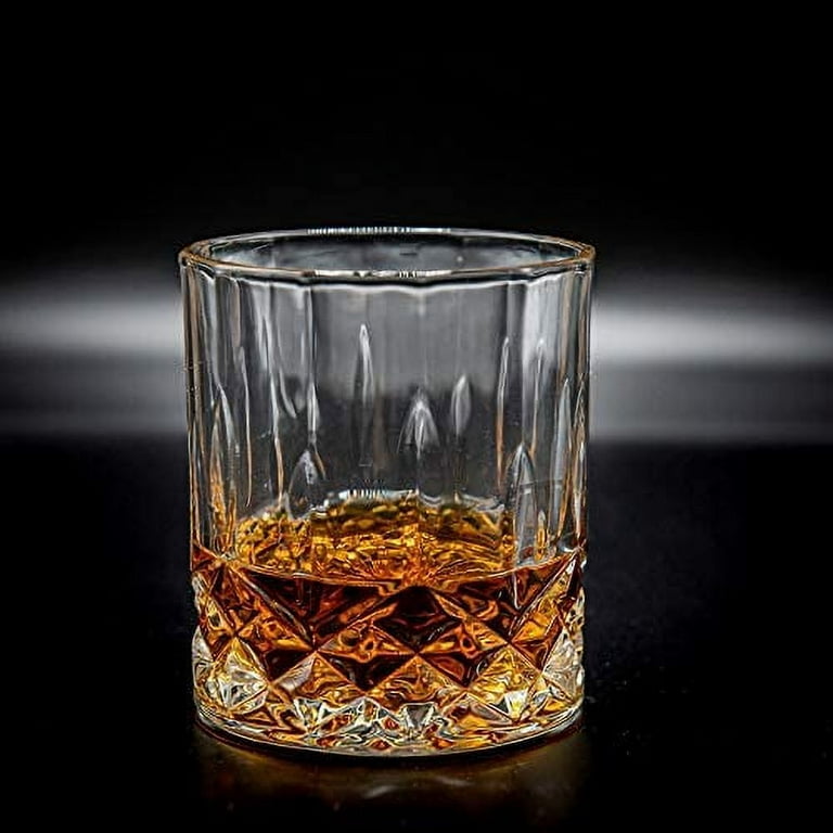 Scotch Over Vodka -Whiskey Glasses-Premium 10oz Scotch Glasses Set of 6,  Diamond 