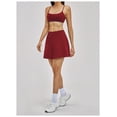 thumbnail image 5 of PISONIC Womens 2 Piece Skirt Set Workout Outfits Tennis Skirts with Built-in Shorts and Spaghetti Strap Sports Bra Gym Yoga Set, 5 of 6