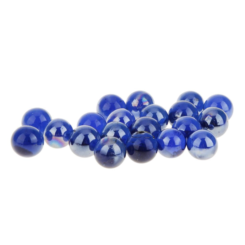 16mm Blue Glass Beads Marbles Kid Adult Toy Fish Tank Decorate 20~100pcs 