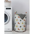 thumbnail image 3 of Retro Laundry Bag, Blue Eyes Crowns and Women's Shoes Doodle in Cartoon Pop Art 80s 90s Style, Hamper Basket with Handles Drawstring Closure for Laundromats, 13" x 19", Multicolor, by Ambesonne, 3 of 4