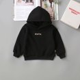 thumbnail image 2 of Odeerbi Toddler Boys Girls Sweatshirt Newborn Infant Baby Hooded Letter Solid Thick Coat Sweatshirt Pullover Black, 2 of 4
