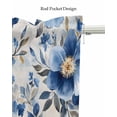 thumbnail image 5 of Blue Flower Kitchen Valances for Windows Farmhouse Linen Window Valance Curtain for Living Room Window Treatment Retro Modern Graffiti Art Paint Botanicals Valance Rod Pocket Topper, 42 x 18 Inch, 5 of 6