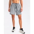 thumbnail image 2 of Pantalones cortos para correr Pudolla para hombre, entrenamiento, atlético, color gris XL, 2 of 7