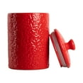 thumbnail image 3 of 10 Strawberry Street Fleur Embossed 3 Piece Ceramic Canister Set, Red, 3 of 6