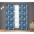 thumbnail image 4 of S4sassy Cotton Duck Dolphin Mix Blue Double Panel Eyelet Living Room Door Curtains- 54x84 Inches, 4 of 5