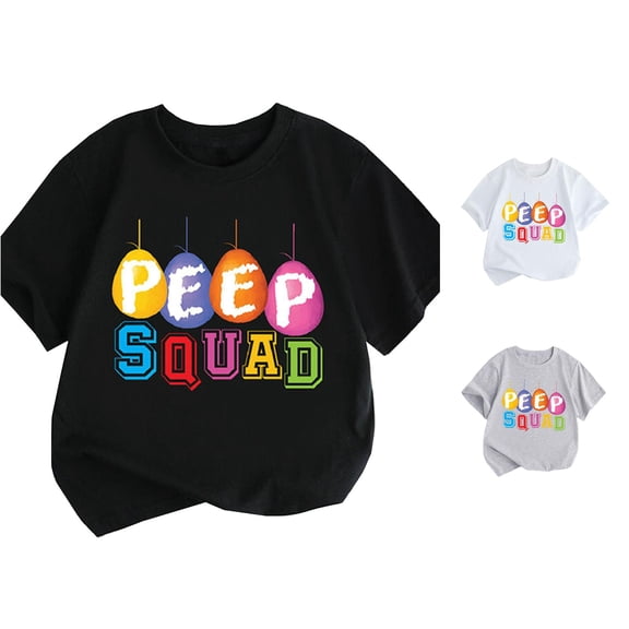 Toddler Girl's Short Sleeve Crew Neck Tops Summer Printed Children T Shirt Size 2-3T ,Black
