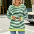 thumbnail image 4 of hxobax Women Oversized Sweatshirt Striped Color Block Pullover Long Sleeve Crew Neck Y2K Shirts Tops, 4 of 7