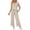 Khaki, variant on Stamzod Two Piece Sets for Women Summer Fashion Lounge Matching Set Casual Travel Vacation Outfits Mint Green S
