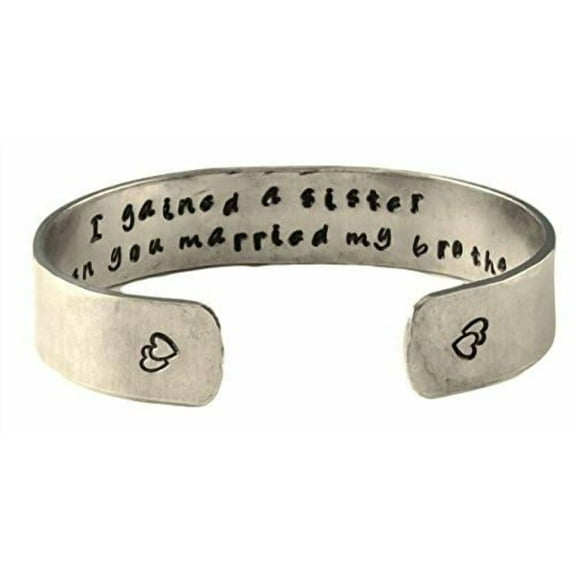 Sister in Law Gift - I gained a sister... Custom Personalized Hand Stamped Cu...