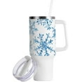 thumbnail image 2 of SKYSONIC Insulated Tumblers with Lids and Straws Handles 40oz Water Bottle Snowflake White Winter Travel Mug Reusable Stainless Steel Thermos Vacuum, 2 of 7