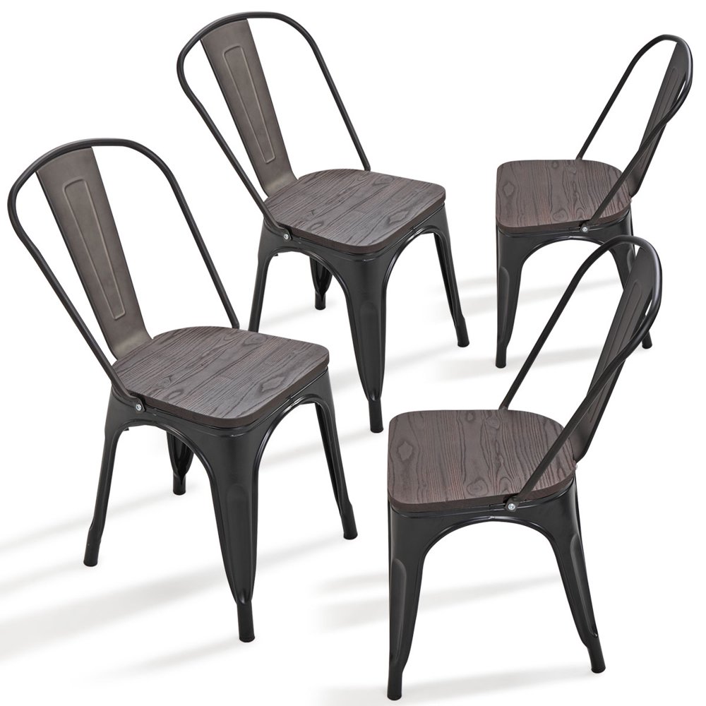 Jaxpety Set of 4 Dining Side Chair Metal Industrial ...