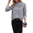 thumbnail image 2 of Long Sleeve Shirts for Women Fall Outfits V Neck T Shirts Button Down Tunic Tops Fashion Clothing Light Gray XL, 2 of 10