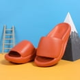 thumbnail image 2 of JeashCHAT Sandals for Women, Slide Sandals Unisex Soft Indoor Home Thick Soled Mute Couple Womans Non Slip Pillows Slippers (Orange), 2 of 9