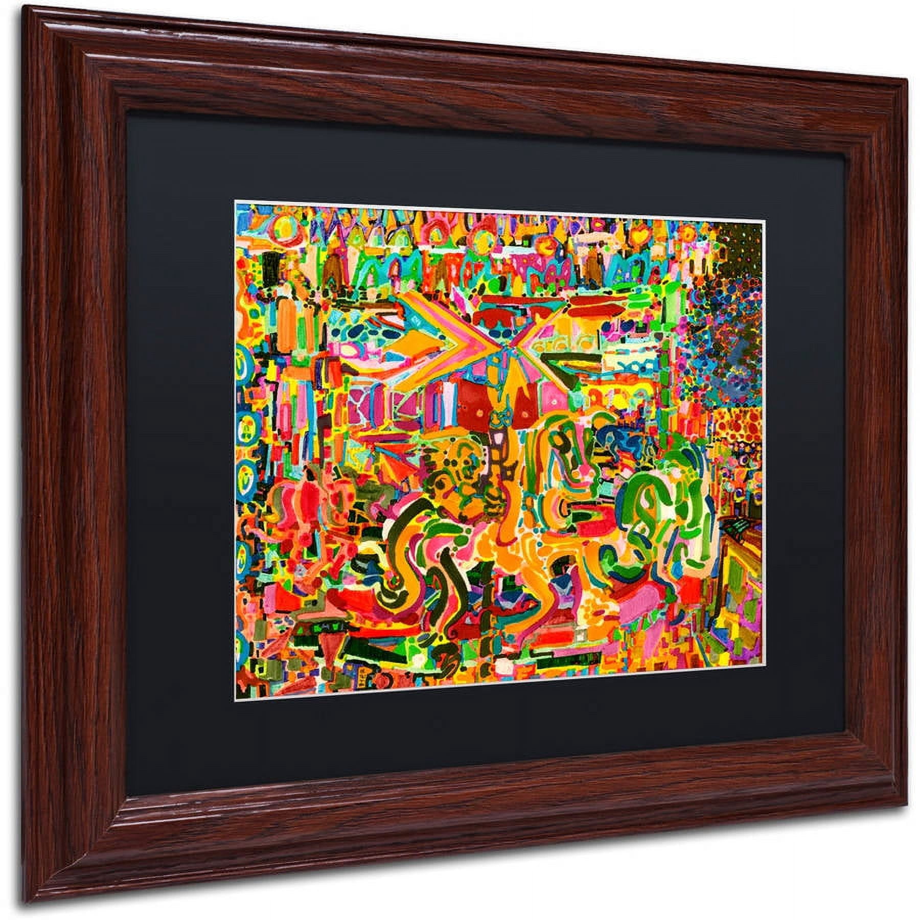 Trademark Fine Art "Electric Carnival" Canvas Art by Josh Byer, Black Matte, Wood Frame