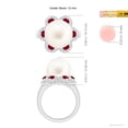 thumbnail image 5 of Angara Freshwater Cultured Pearl Floral Ring with Rubies in 14K White Gold for Women | June Birthstone Jewelry for Her, 5 of 8