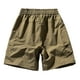 thumbnail image 5 of Mens Shorts Cintura Elástica con Bolsillos Color Sólido Casual Cremallera Bolsillo Shorts de Ropa de Trabajo, Poliéster, 5 of 5