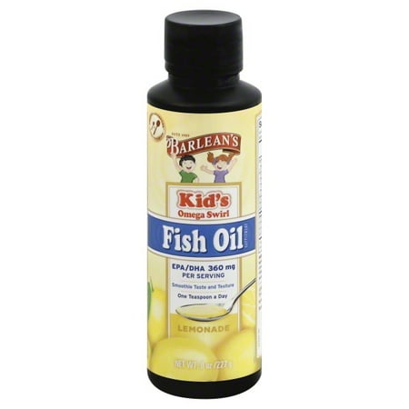 - Barleans Organic Oils Barleans Kid's Omega Swirl Fish Oil, 8 oz