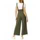 thumbnail image 3 of INSPIRAR CHIC Mono de tirantes con botones y cintura alta para mujer, ajuste recto, XS, verde ejército, 3 of 8