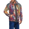 thumbnail image 2 of Wukai Meditating Cute Horse Print Men's Zip-Up Hoodie,Fleece Full-Zip Hoodie for Men, Hooded Sweatshirt-XX-Large, 2 of 5