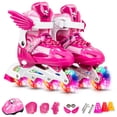 thumbnail image 1 of Graflsoa Inline Skates for Kids & Adults with LED Wheels, Protective Gear Set, Adjustable Size, Pink, S - Complete Roller Skating Kit, 1 of 6