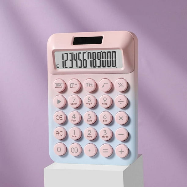 Calculadora Solar de 12 Bits con Teclas Mecánicas | Diseño de Dopamina de Alta Gama | Alimentación Dual (Solar/Batería) | Portátil para Uso Escolar, de Oficina y Doméstico