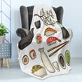 thumbnail image 4 of Wasabi Soft Flannel Fleece Throw Blanket, Traditional Japanese Teapot Sushi Chopsticks Noodle Cherry Blossom Sakura, Cozy Plush for Indoor and Outdoor Use, 60" x 80", Multicolor, by Ambesonne, 4 of 5