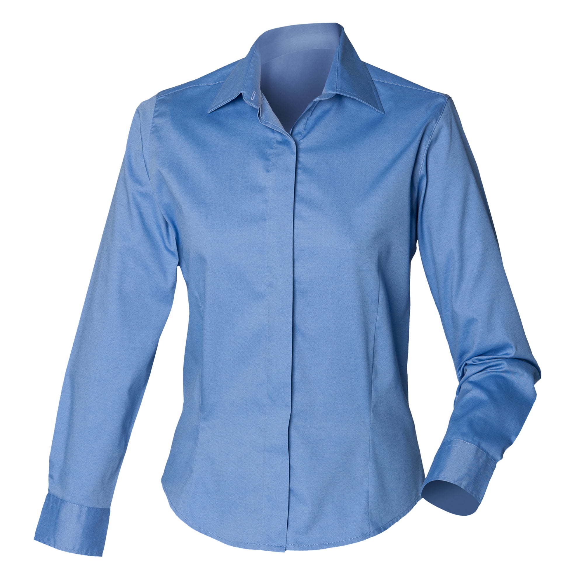 Henbury Womens Long Sleeve Oxford Fitted Work Shirt | Walmart Canada