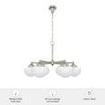 thumbnail image 7 of Hunter - Saddle Creek 6-light Brushed Nickel, Large Chandelier, Dimmable, Schoolhouse Style, Candle Shaped, for Bedrooms, Kitchens, Dining, Living Rooms - 19062, 7 of 7