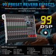 thumbnail image 3 of Mezclador de audio MIZISNR de 12 canales con 99 efectos DSP, Bluetooth, 3 of 7