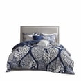 thumbnail image 1 of 7 Piece Cotton Printed Comforter Set Indigo Cal King, 1 of 5