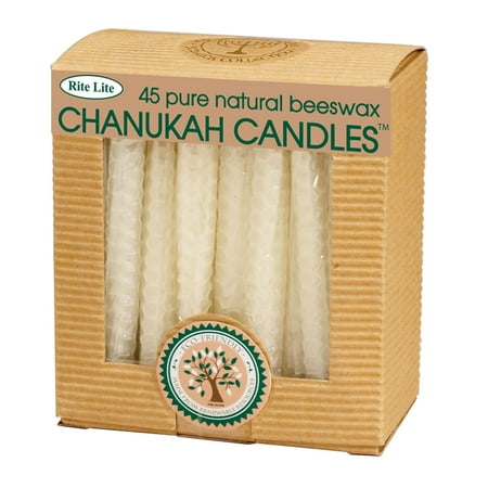 Club Pack of 45 White Eco-Friendly Natural Beeswax Chanukah Menorah Candles 4