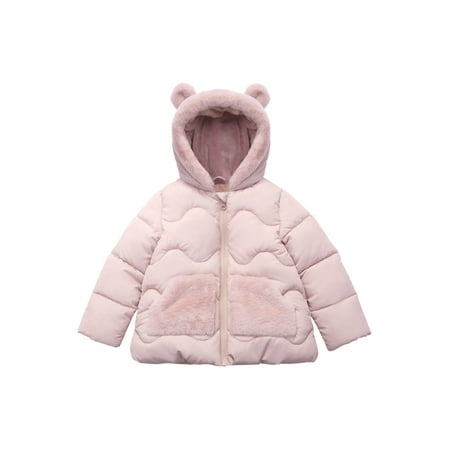 Rokka&Rolla Toddler Baby Girls' Mini Fur Lined Puffer Coat Kids Jacket