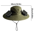 thumbnail image 2 of Solar Powered Fan Hat, Wide Sun Hat 2 USB Solar Charging Fans, Upgraded Outdoor Protection Bucket Hat for Fishing Hiking Gardening Beach, 2 of 6