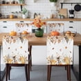 thumbnail image 3 of Fall Pumpkins Orange Chair Covers Set of 4 Thanksgiving Brown Maple Leaf Chair Back Covers Stretch Removable Washable Slipcovers Protector for Dining Room Kitchen Party Decor, 3 of 5