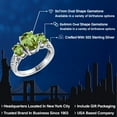 thumbnail image 2 of Gem Stone King 925 Sterling Silver Green Peridot 3-Stone Women Ring (2.35 Cttw, Oval Gemstone Birthstone, Available in Size 5, 6, 7, 8, 9), 2 of 6