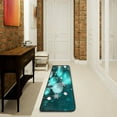 thumbnail image 3 of SKYSONIC 2X6 Feet Smowflake Green Ball Runner Rug with Rubber Backing, Winter Blue Non Slip Entryway Rug Runner Washable Soft Area Rug Carpet for Hallway Bedroom Kitchen Decor, 3 of 6