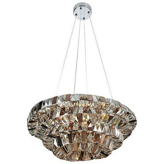 026350-010-FR000-Allegri Lighting-Gehry - Eight Light Pendant Chrome Finish with Firenze Mixed Crystal