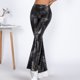 thumbnail image 4 of Pantalones acampanados con cintura elástica para mujer, pantalones acampanados metálicos de piel de serpiente, cintura alta, ropa para fiestas y discotecas, festivales de música, 4 of 5