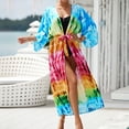 thumbnail image 2 of ZQUUVOU Women's Kimono Beach Cover Up Boho Printed Long Flowy Sheer Cardigan Lightweight Bathing Suit Wrap Scarf Loose Cardigans Multicolor, 2 of 9