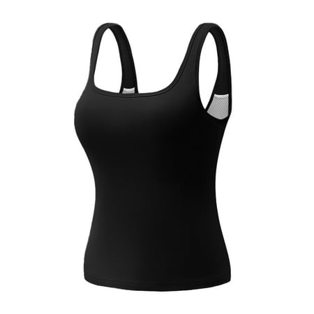 DondPO Tank Tops With Built In Bras Cingard Shoulder Slim Short Navel Hot Girl Small Vest Hanging Neck Backless Wrap Bra Top Womens Tops Workout Tank Tops Woman Black S (Clearance)